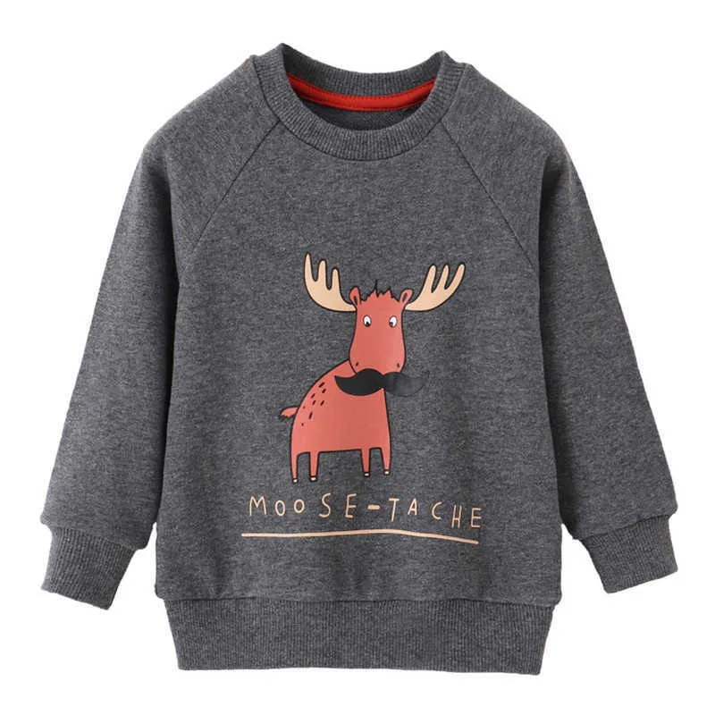 Jumping Meters Automne Printemps Animaux de dessin animé Garçons Sweatshirts pour petits enfants Sweats à capuche Vêtements Enfants Chemises à manches longues 210529