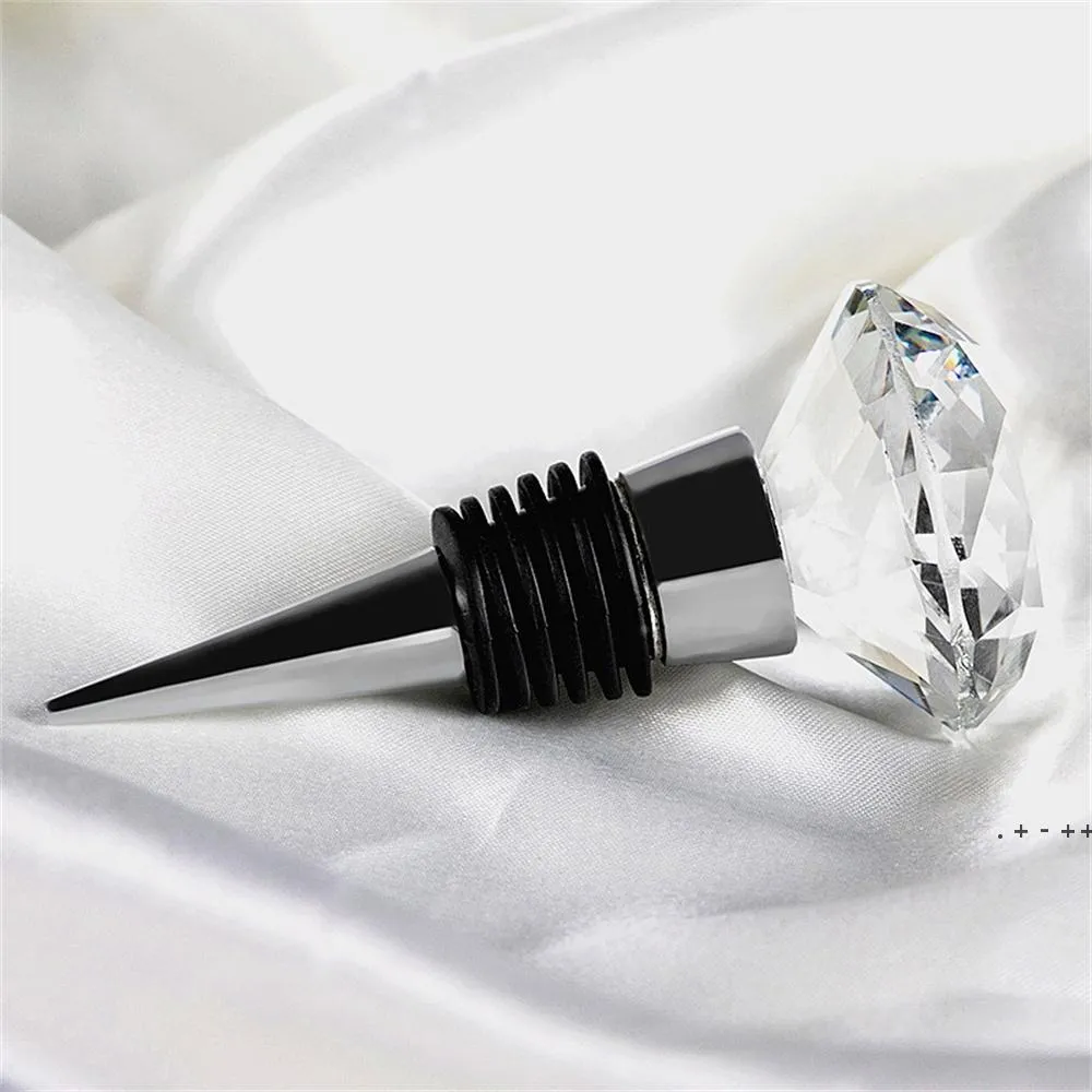 Factory Bar Barware Tools Crystal Beverage Bottle Stopper Corks Wine Decoration Zinc Alloy and Glass Reusable Diamond Plug ZZF12878