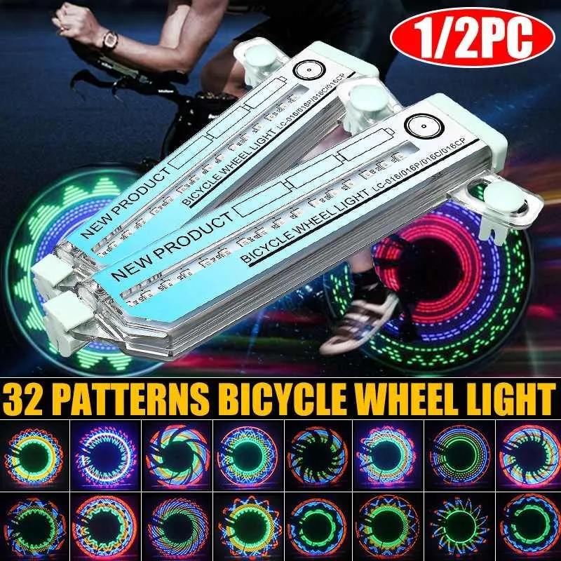 Lumières de vélo 32 modèles LED, lumière de roue de vélo colorée, accessoires de signalisation de rayons de pneu, équipement de sécurité de cyclisme en plein air