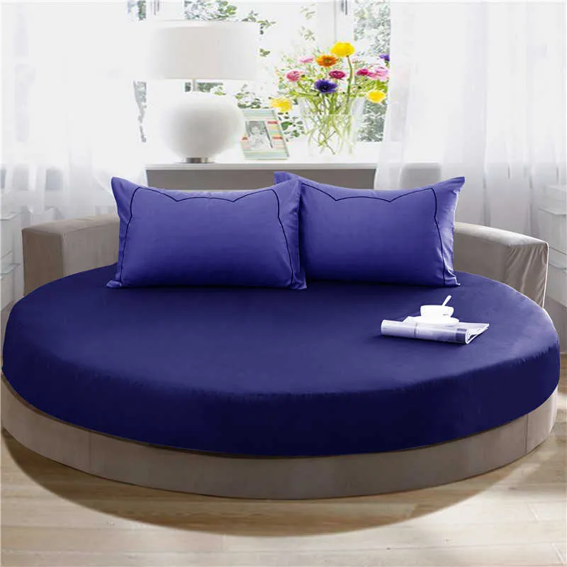 Solid Color 100%Cotton Round Fitted Sheet