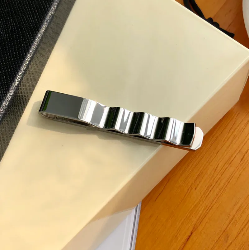 M-01 clipe de gravata designer de luxo titânio aço metal joias da moda para homens com caixa 2306