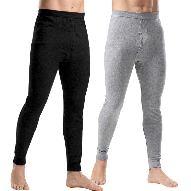 Homens Long Johns Winter Thermal Underwear Quente Termo Underpants Mens Elastic Leggings Long Calças para roupas de inverno masculino 211108