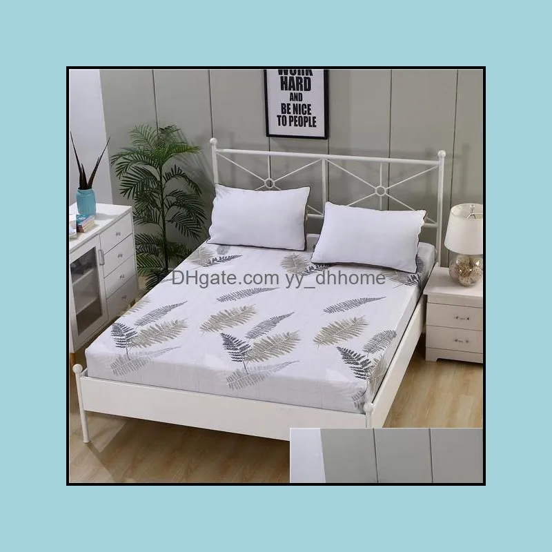 Sheets & Sets High-grade 100% Cotton Printed Fabric Four Corners With Elastic Fitted Sheet Mattress Cover Various Sizes Can Be