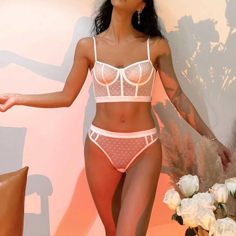 SPCITY Frech Vintage Transparent Soutien Gorge Dentelle Dot Sexy