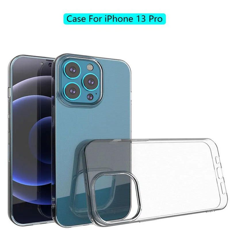 Nieuwe Transprent Soft TPU Case voor iphone13 pro max 13 mini clear crystal blanco effen rubberen silicium mobiele mobiele telefoon cover