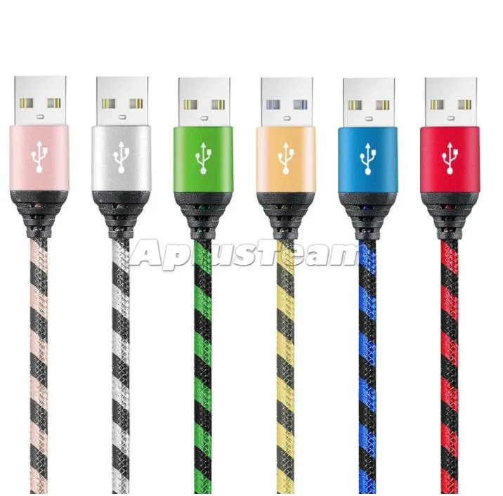 Micro-USB-Ladekabel, 91 cm lang, geflochtenes Premium-Nylon, Typ C, Sync-Matel-Datenkabel für Android, Samsung, Mobiltelefon, Smartphone, 25 cm, 1 m, 2 m, 3 m