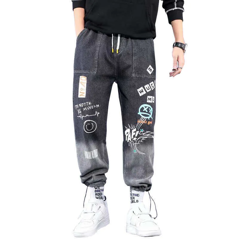 Hommes jeans pantalons streetwear hommes denim pantalon 2021 automne cheville longueur hip hop jeans pantalons pantalons de survêtement X0621
