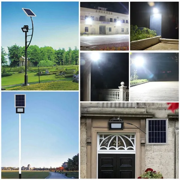 Solar Flood Lights 54 LED 400 Lumens 3W Solar Panel Outdoor Solar Light Waterproof Security Light