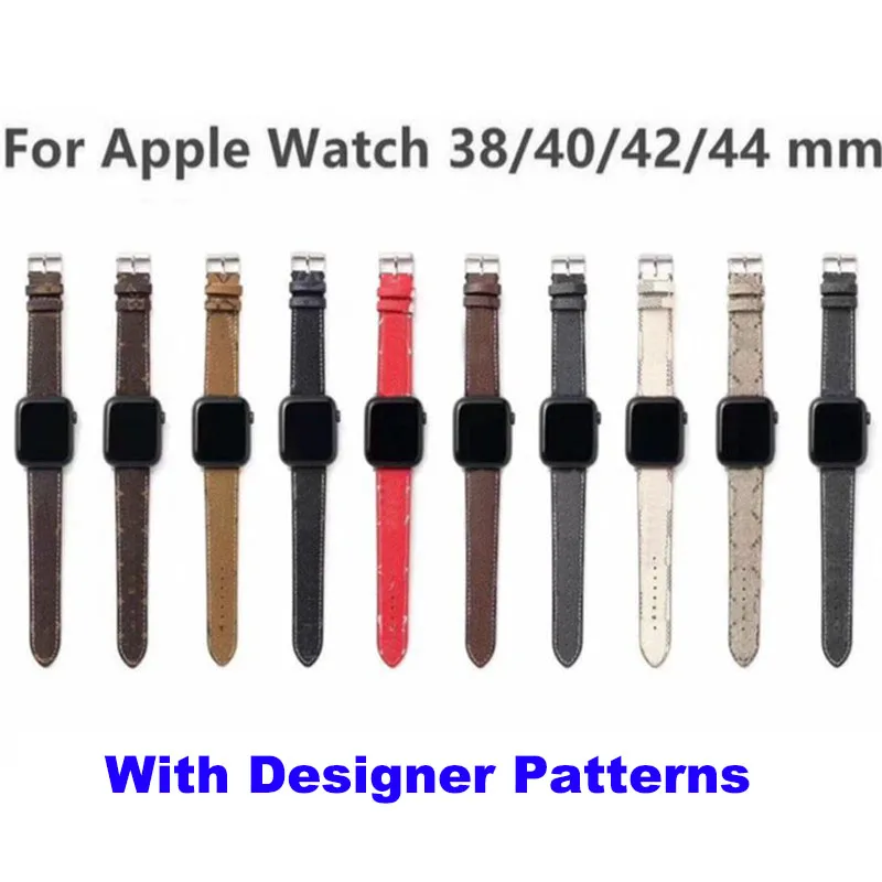 Лучшие дизайнер роскошный ремешок подарочные часы ремешок для яблочных часов Band 42 мм 38 мм 40 мм 44 мм 45 мм Iwatch 4 5 6 7 полосы кожаный браслет модный браслет печать полос наблюдения