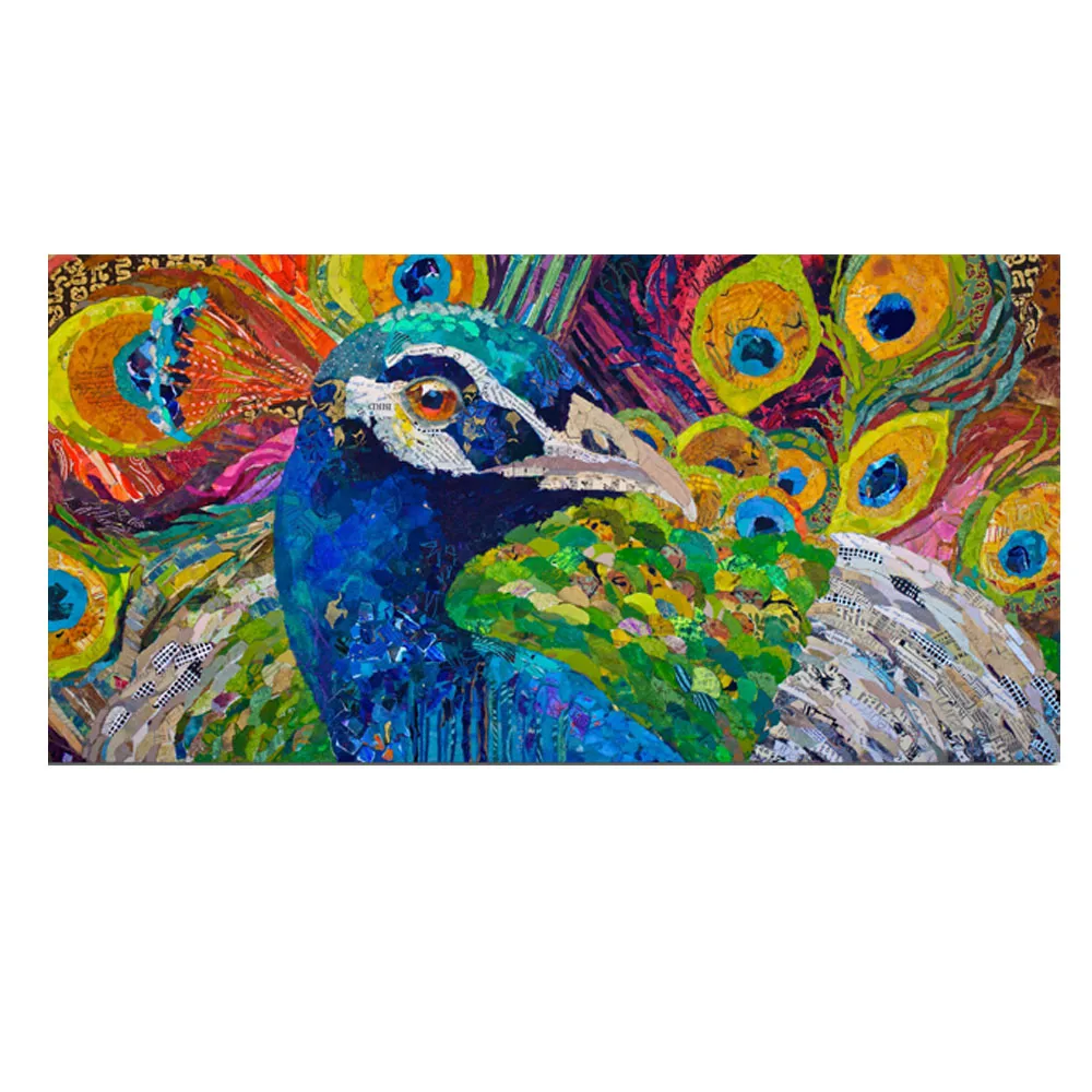 Modern Decoration Painting Abstract Wall Art Wall Colorful Bird Peacock  Pintura A Óleo Poster De Tela Para Sala De Estar Sem Moldura De $36,78 |  DHgate, image size:1000x1000