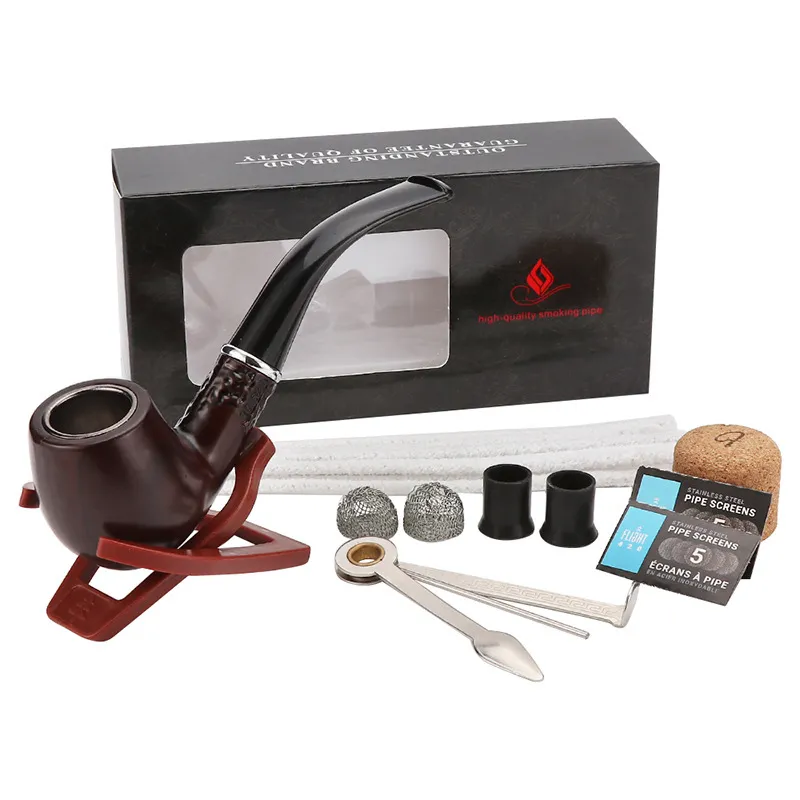 Factory Direct Sales Resin Pipe Package Burn-resistant Bakelite Pipes With a Full Set of Smoking Accessories