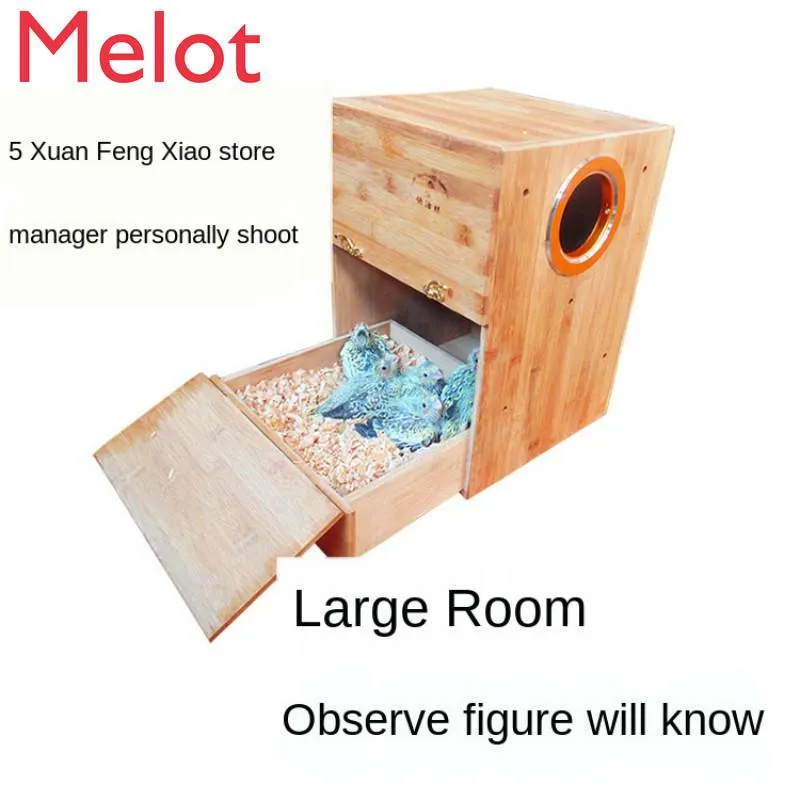 Autres fournitures pour oiseaux boîte d'élevage de perroquets tiroir nid Xuanfeng incubateur Vertical en bois massif bambou