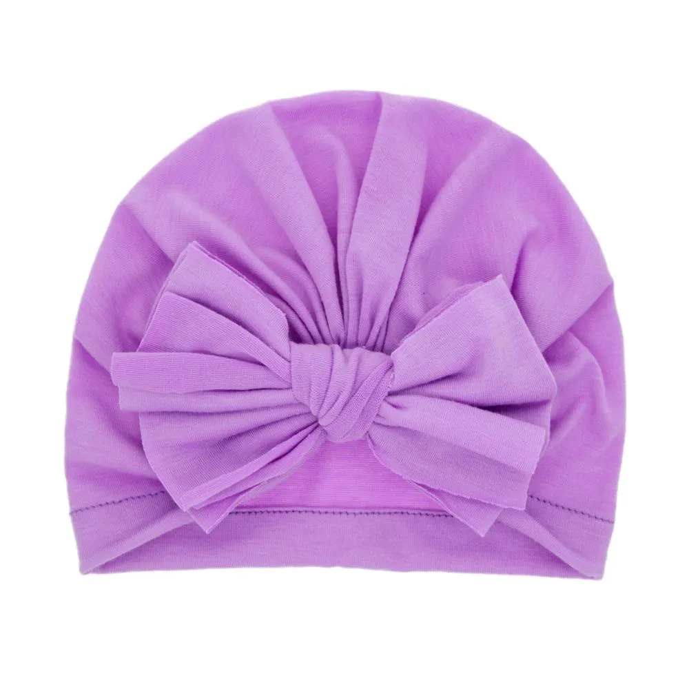 Mode baby hattar stora båge kepsar turban bowknot hårband nyfödda babys spädbarn barn huvud wraps beanie öra muff för småbarn