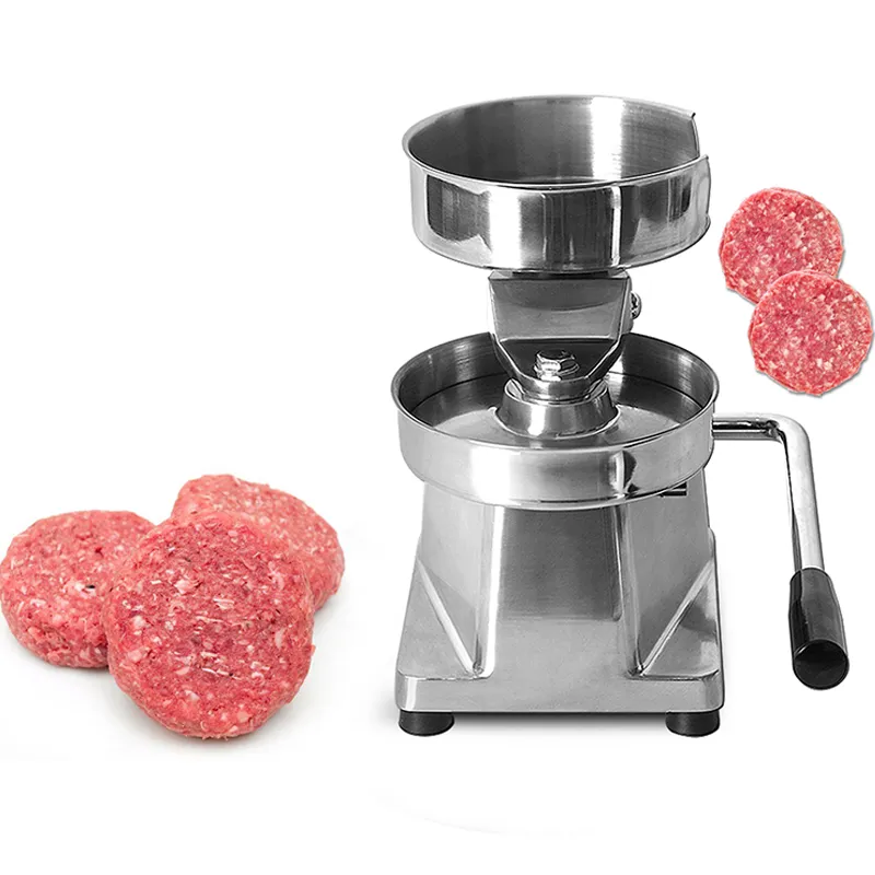 Hamburger de aço inoxidável Pressione 100mm-150mm hambúrguer formando máquina redonda processador de forma de carne para uso doméstico