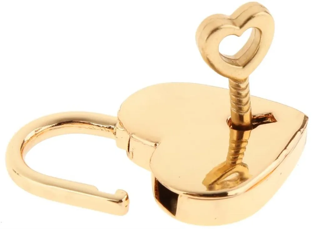 Wholesale Valentine`s Small Metal Heart Shaped Padlock Mini Lock with Key for Jewelry Storage Box Diary Book HandBags