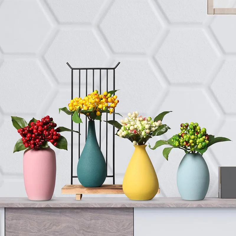 Wazony Nowoczesny minimalistyczny ceramiczny do salonu Desktop Suszone Kwiat Wazon Sypialnia Stół Dekoracje domowe