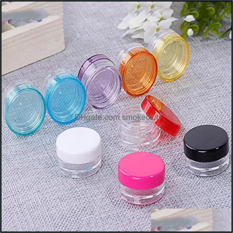 11 Colors Food Grade Plastic Boxes 3g/5g Round Bottom Cream Cosmetic Packaging Box Small Sample Bottles Wax Container RRD7037