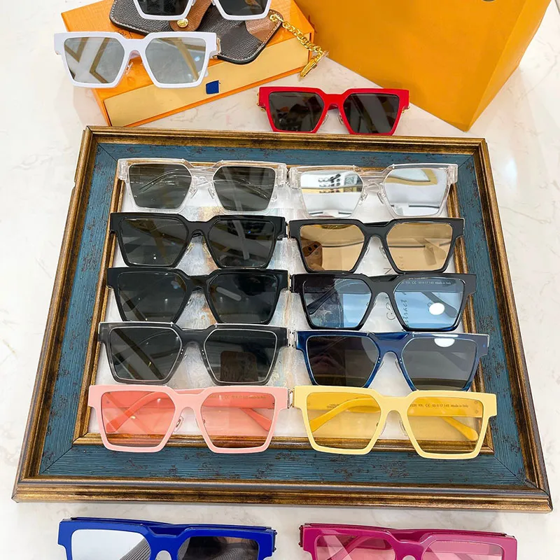 Солнцезащитные очки Z1358ee Clear Millionaire Sunglassess Мужская Женская квадратная рамка Цвет Черные Солнцезащитные Очки Мужская Бизнес Автомобиль Вождение УВ400 Очки Goggles Box