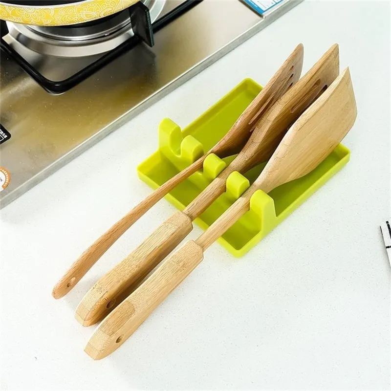 Kitchen Accessories Cooking Tools Heat Resistant Silicone Spoon Rest Ladle Utensil Holder Organizer Rack Storage Cooking Tool Holder 235 V2