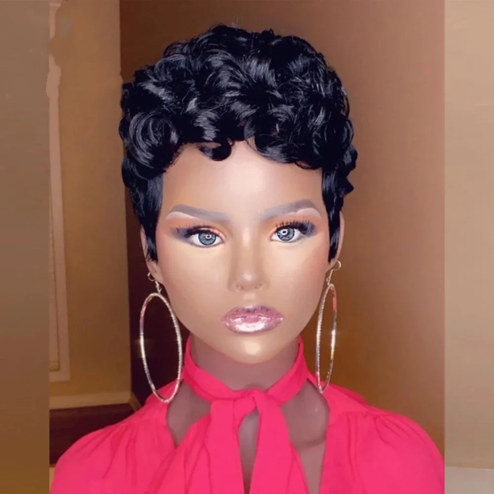 Designer Remy Brazilian Human Hair Wigs Short Curly... From  display picture 1