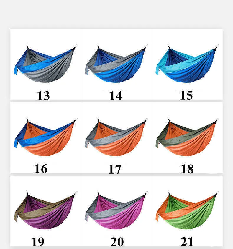 Camping Hammocks with Mosquito Net Double Lightweight Nylon Hammock Home Bedroom Lazy Swing Chair Beach Campe Backpacking ZYY923