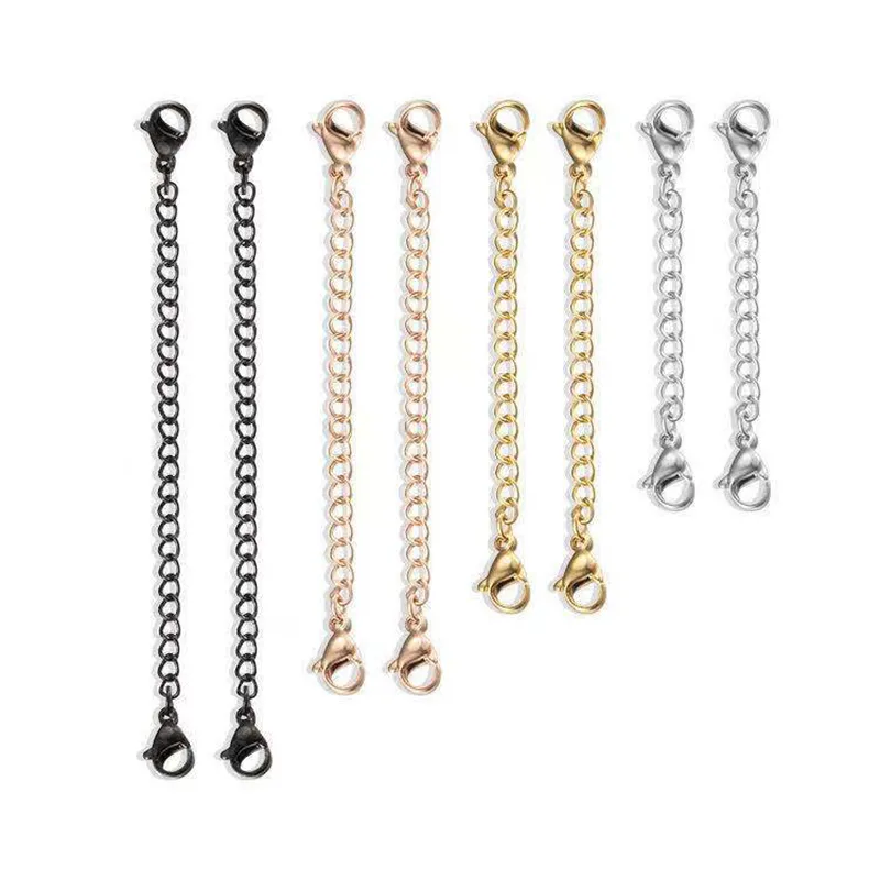 10pcs Bijoux d'extension en acier inoxydable avec des serres de homard pour le collier Bracelet Bijoux Fournitures