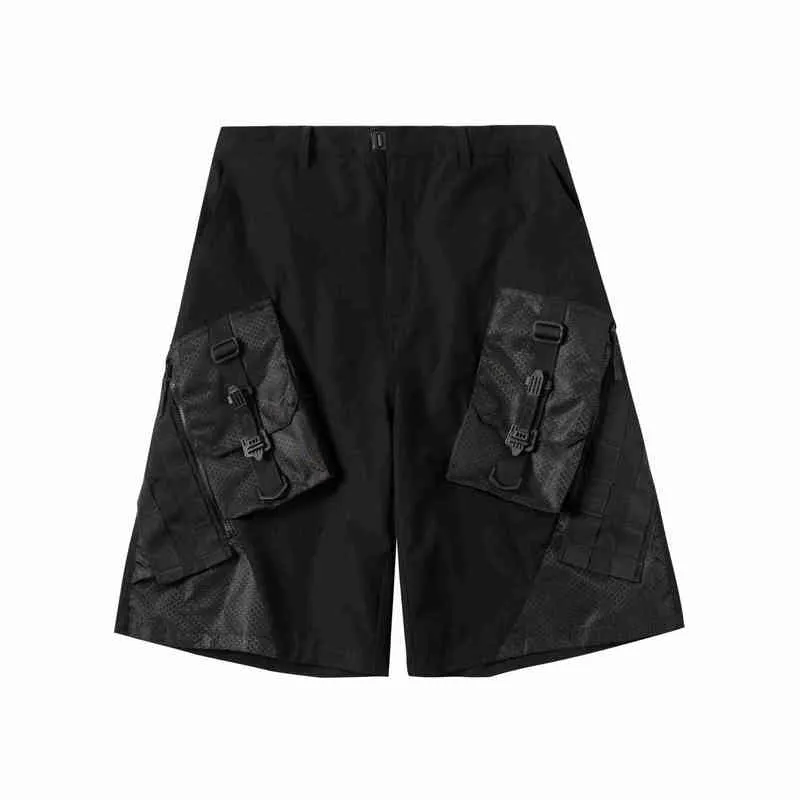 Silenstorm short tactique double face molle poches techwear ninjawear darkwear streetwear futuriste H1210