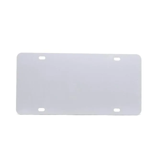 Sublimation Aluminum License Plate Household Sundries Blank White Aluminium Sheet DIY thermal transfer advertising plates custom logo 9.5*19.5cm 4 holes 2 holes