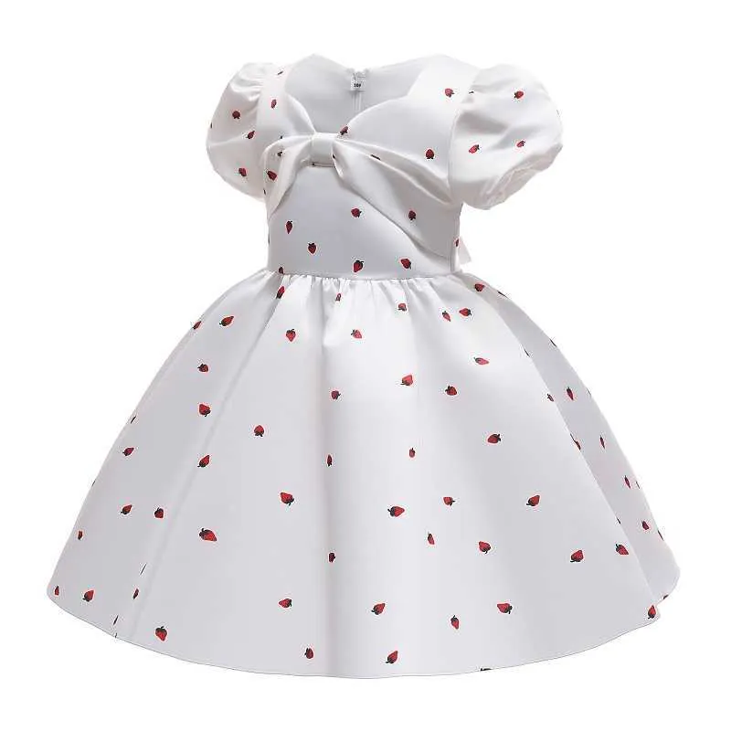 어린이 Drgirls의 New Girls 'Fluffy Skirt Bubble Sleeve Stberry Princdrsmmer 캐주얼 드레스