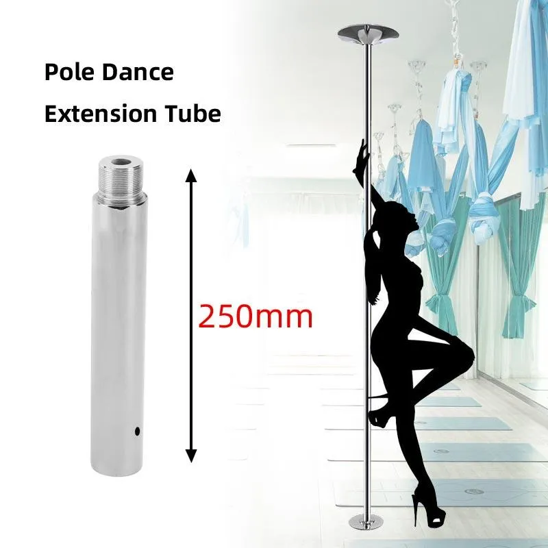 Extensions de danse de pôle de décapage professionnel de 125/250 mm de longueur ajustable en chrome danse en acier inoxydable