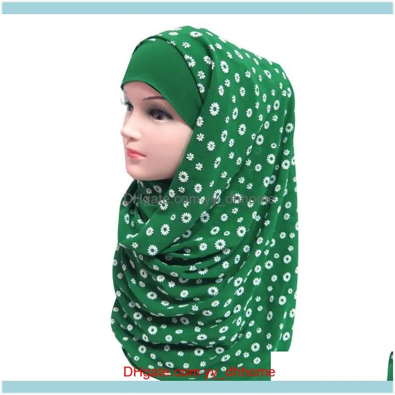 Scarves Thick Bubble Chiffon Floral Puff Print Women`s Muslim Islamic Hijab Scarf Shawl Head Wrap Solid Colour1