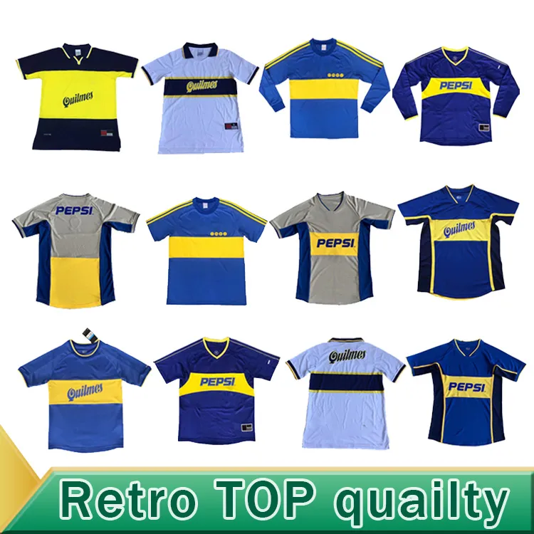 1981 1995 1996 maillots de football rétro Boca juniors Riquelme ROMAN MARADONA 2002 2003 2004 vintage classique maillot de football Caniggia 97 99