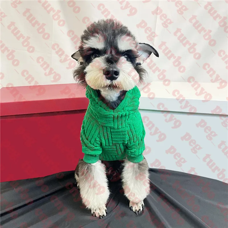 Yeşil Pet Kazak Hoodie Giysi Çizgili Evcil Kazak Köpek Giyim Rahat Schnauzer Köpekleri Kazak