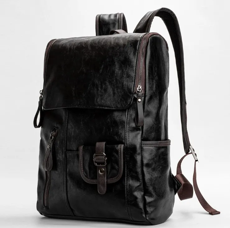 designer laptop Men backpack PU leather bag Casual Daypacks mochila male luxurys bags