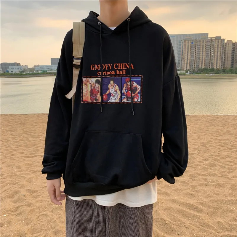 Slums Dunk Sweatshirts Anime Drukuj Bluzy Harajuku Vintage Bluza Japońska Streetwear Dres Mężczyźni Koreański Pop Zima Mężczyźni