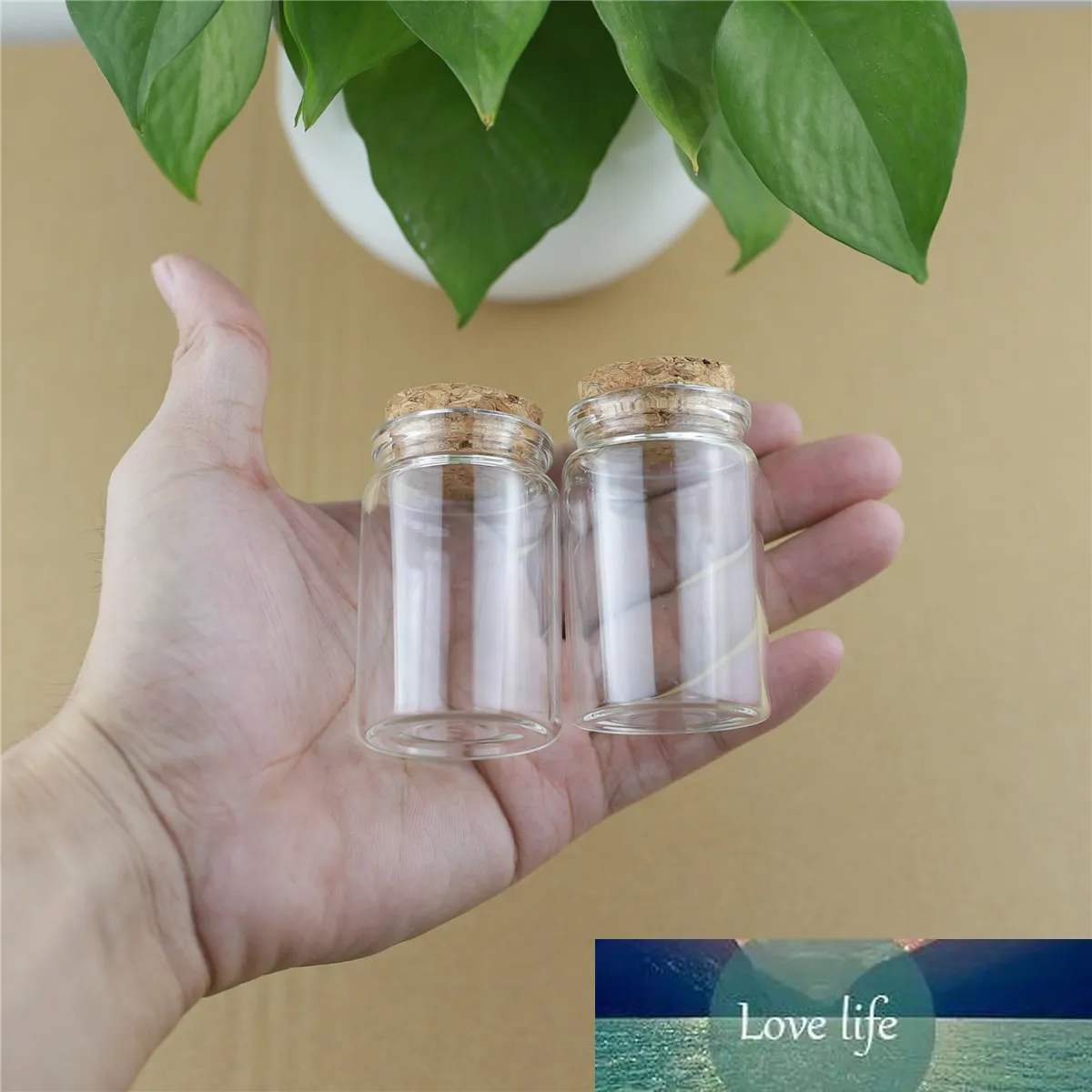 12 pieces 37*60mm 40ml Small Glass Bottle Stopper Storage Jar Spice Bottle Containers tiny jars Vials Cork Bottle