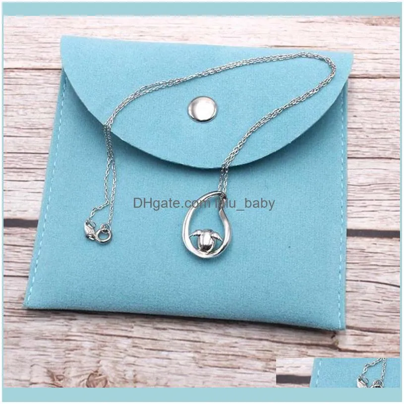 Portable Velvet Bracelet Necklace Envelope Storage Bag With Snap Button Pouch 1XCA Jewelry Pouches, Bags