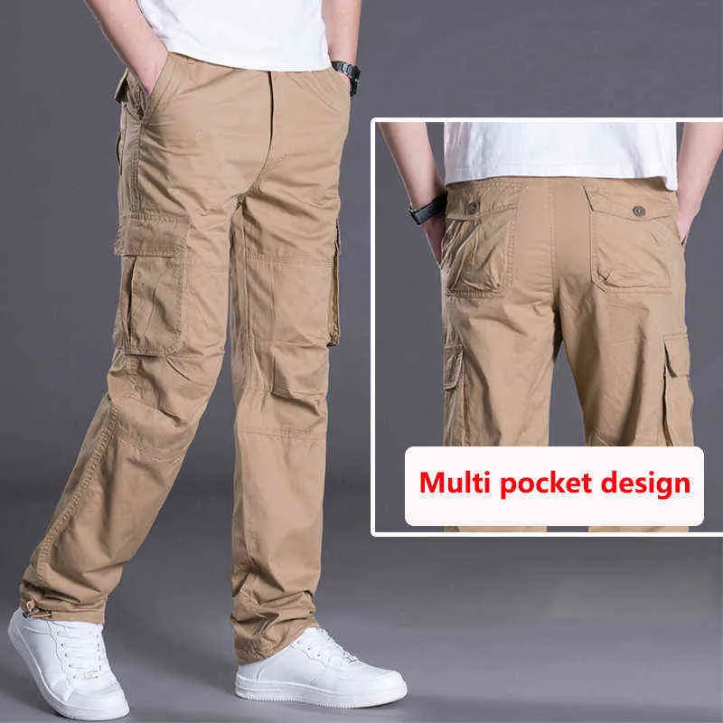 Casual leger militaire stijl laadbroek mannen multi-pocket gevecht tactische broek mode zomertrookjes joggingbroek heren joggers h1213