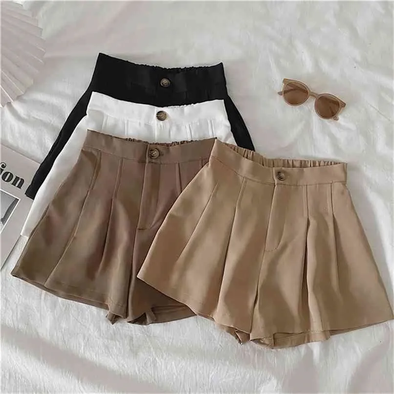 Vår sommar höst kvinnor mode avslappnad söt sexig shorts ytterkläder kvinnlig ol svart vit khaki brun 210714
