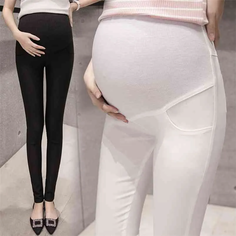 Maternity penna byxor för gravida kvinnor mager byxor graviditet kläder moderskap kläder leggings 210721