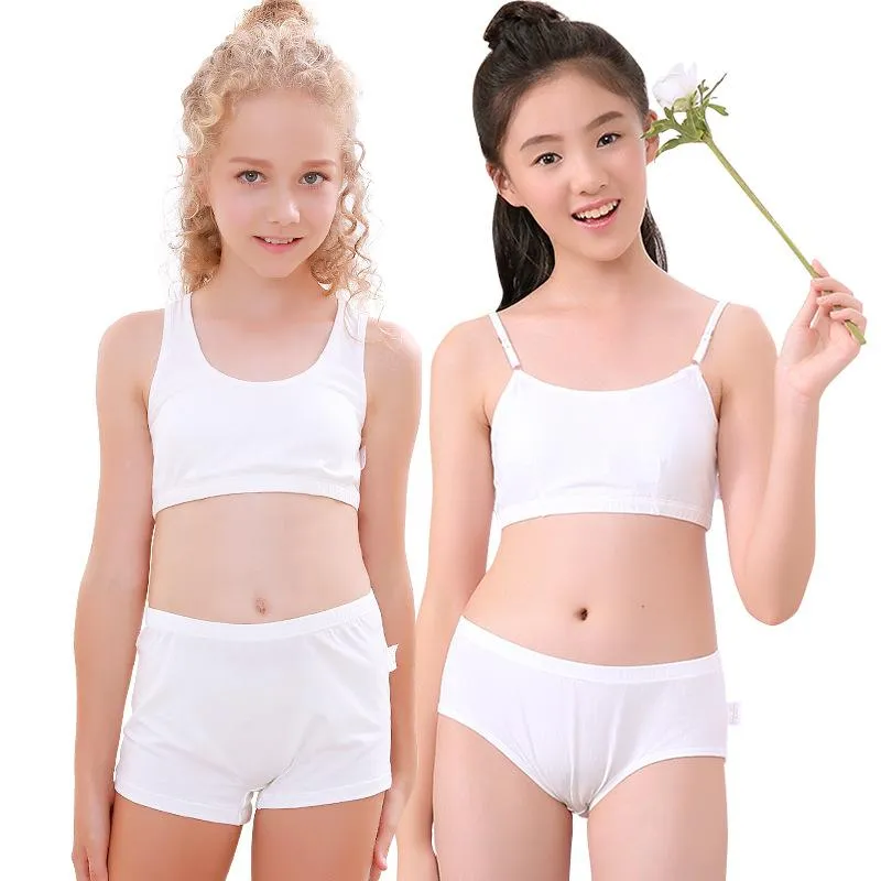 Flickor Underkläder Passar Suspenders Västar Utvecklingsstudenter Barnens Bras bekvämaPastoral Suit Princess Cotton Summer