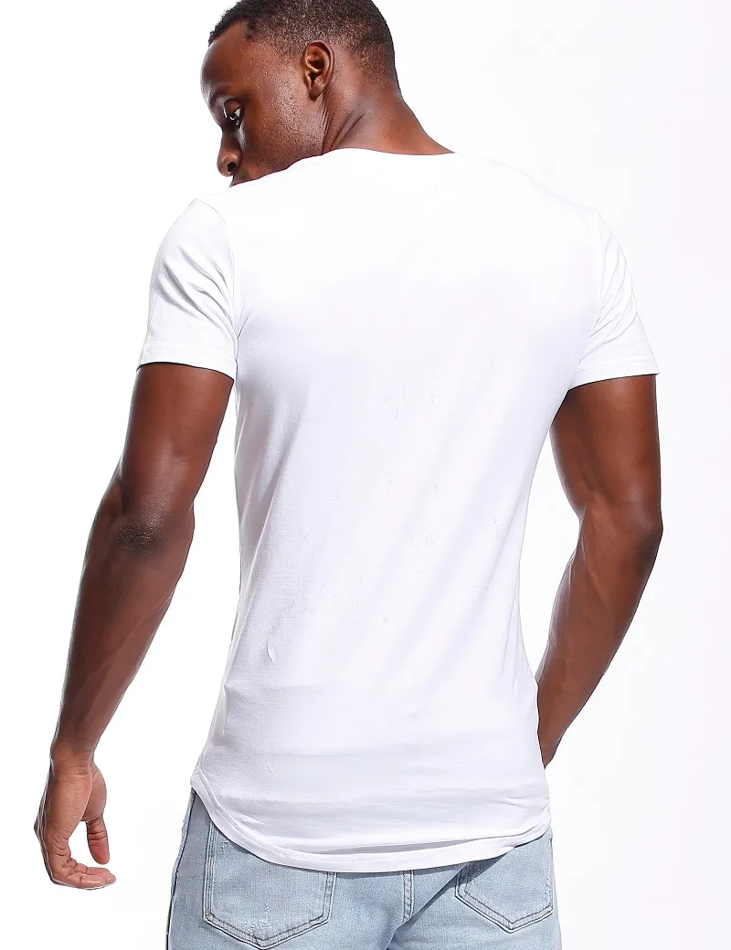 Camiseta Con Cuello En V Profundo Para Hombre Camiseta Ancha Con