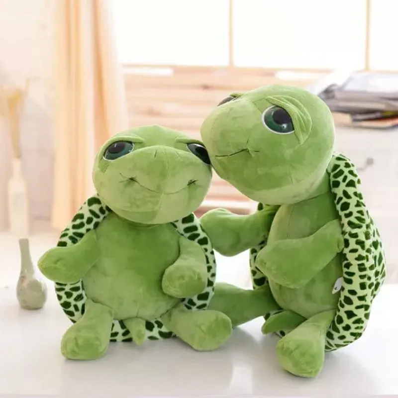 wholesale Animali imbalsamati da 20 cm Super Green Big Eyes Tortoise Turtle Animal Bambini Baby Birthday Christmas Toy Gift 2029 Y2