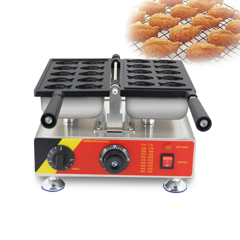 Commerciële Kleine Visvormige Wafelijzer Machine Japanse Non-Stick Taiyaki Waffle Pan Mini Taiyaki Apparatuur