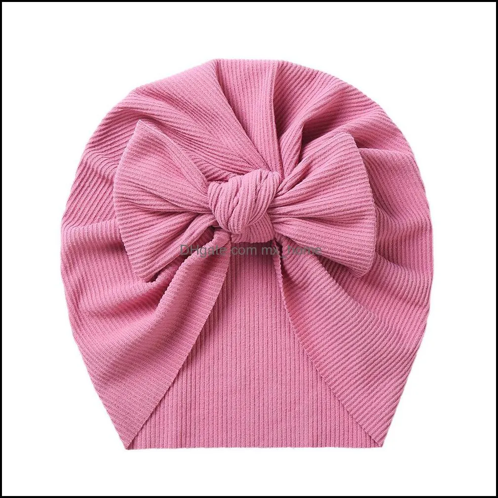 Newborn Baby Knot Turban Hat Knotted Bow Head Wrap Soft Cotton Headband Caps Kids Infant Toddler Hair Band Headdress 8 colors Z4852