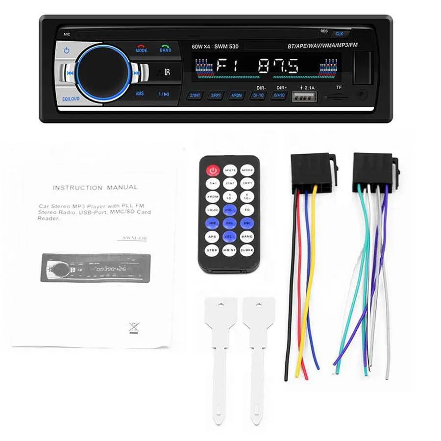 Swm-530 Autoradio Alta Definizione Universale Doppio Din Lcd Car Audio Stereo Multimedia Bluetooth 4.0 Lettore musicale Mp3 Radio Fm Dual Usb Aux