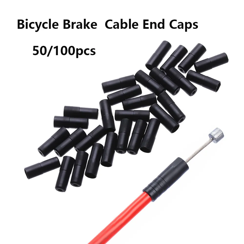 50PCS Black Plastic Bike Brake/Shift Cable Caps Brake Outer End Tips Cycling Parts Replacement MTB Bicycle Accessory