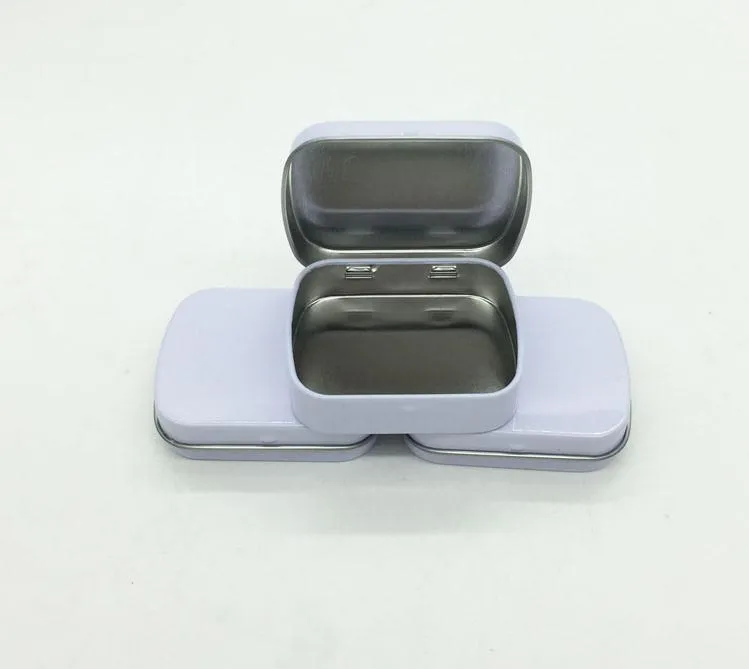 Accessories Packaging Organizers 200pcs/lot Mini Tin Box Gift Box/mint Metal White Rectangle Plain Storage Boxes