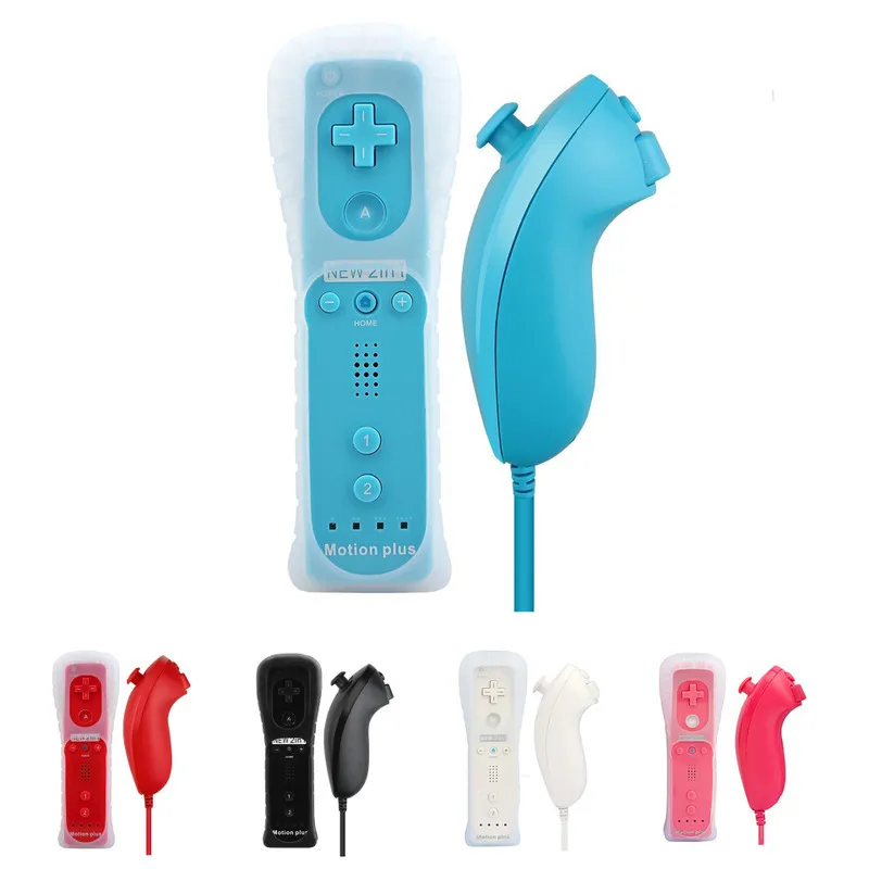 Controller Ntendo Wii 2 1 Remote Gamepad Build Motion Plus Game Joystick with Silicone Case Nintend Accessories