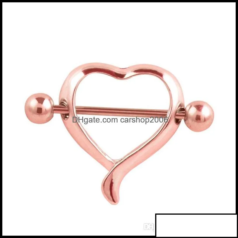 Fake breast ring Stainless steel nipple jewelry smooth peach heart semi-circular stainless steel nipple shield (sold for each piece or